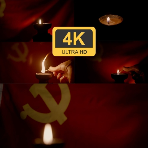 4K视频素材-红色革命的火种星星之火可以燎原/点燃火柴/烛火/抗日/抗战艰苦岁月照亮梦想